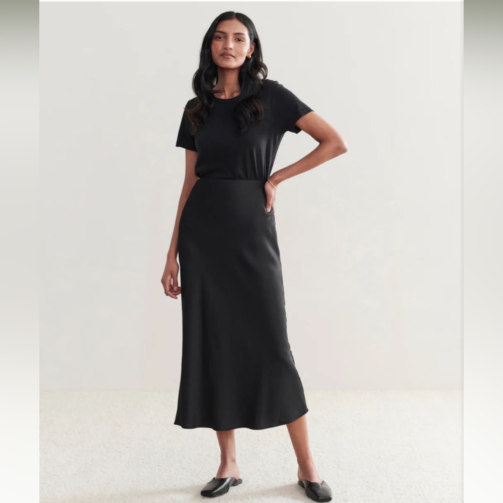 Jenni Kayne Silky Slip Skirt, Black, XS